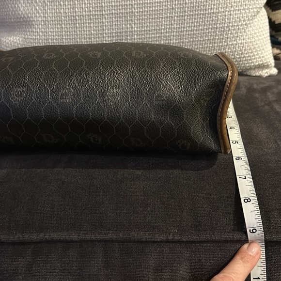 Auth Dior Clutch/Pouch Honeycomb In Web Canvas & Brown Leather 10x7 - Picture 7 of 14